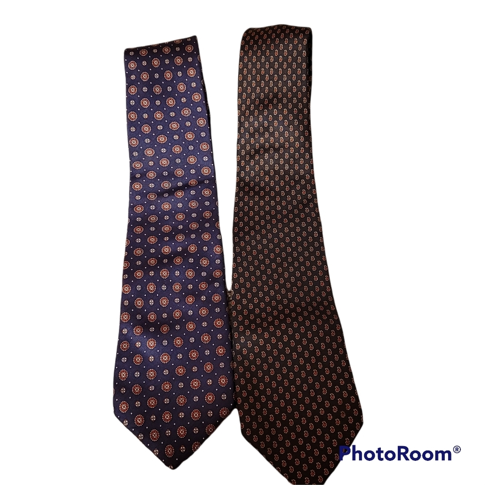 2 Lilly Dache Ties Blue Black Classic Designs